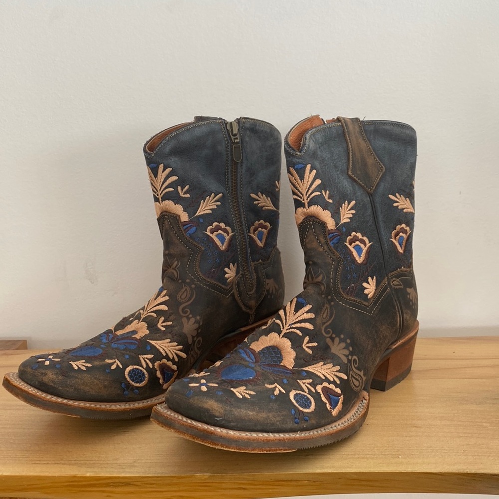 Dan Post floral cowboy boots